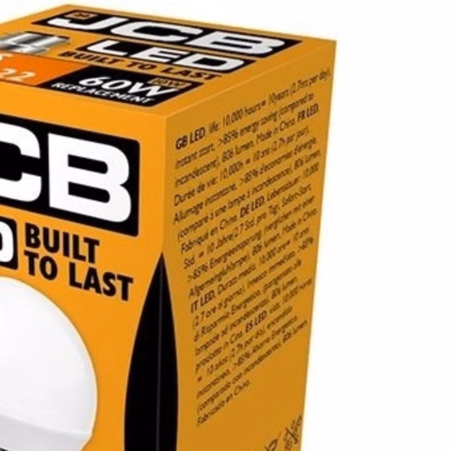 JCB LED A60 Opal 10W Light Bulb B22 820lm Cool White – 2