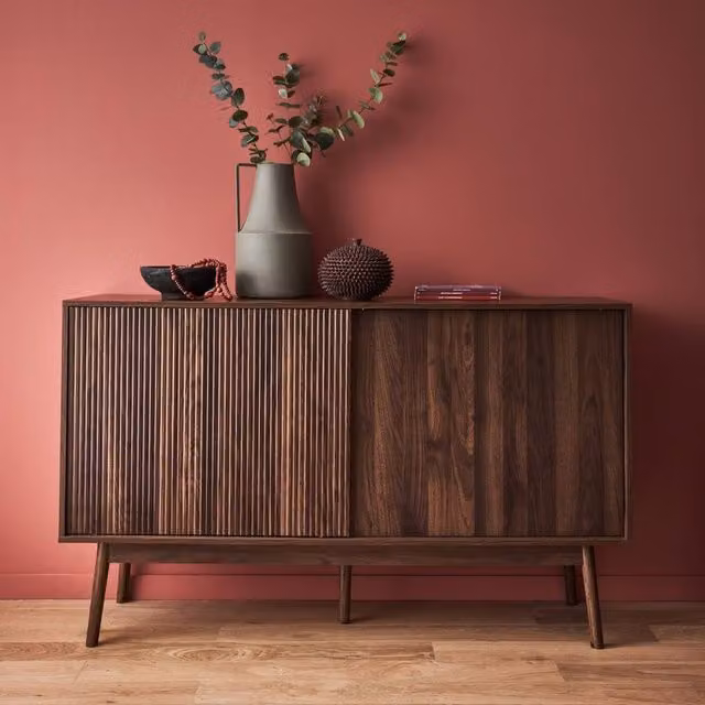 Sweekeec Scandi-style 2-door Buffet with Wood Effect in Dark Brown