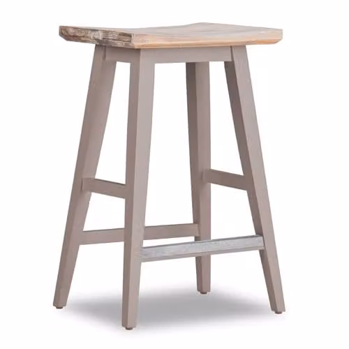 Statement Furniture Florence Acacia Hardwood Bar Stool in Brown, W43 x D33 x H65 cm – 1