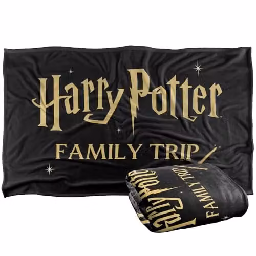 Warner Bros. Harry Potter Family Trip Wand Super Soft Fleece Throw Blanket, Multicolour, W: 91.44 cm x L: 147 cm – 1
