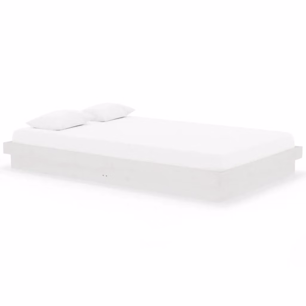 Berkfield Home Small Double Bed Frame in White Solid Pine Wood, W/D/H: 120 x 200 cm – 2