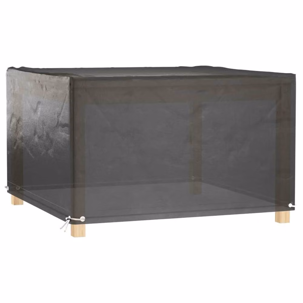 Berkfield Home Durable Square Garden Furniture Covers, 2 Pack, Black, W/D/H: 132 x 132 x 80 cm – 3