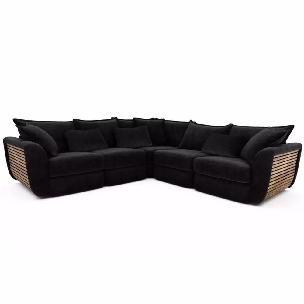 SNUG FURNITURE BIRMINGHAM LTD Atelier 2C2 Large L-Shape Corner Sofa Set in Black Fabric – 2