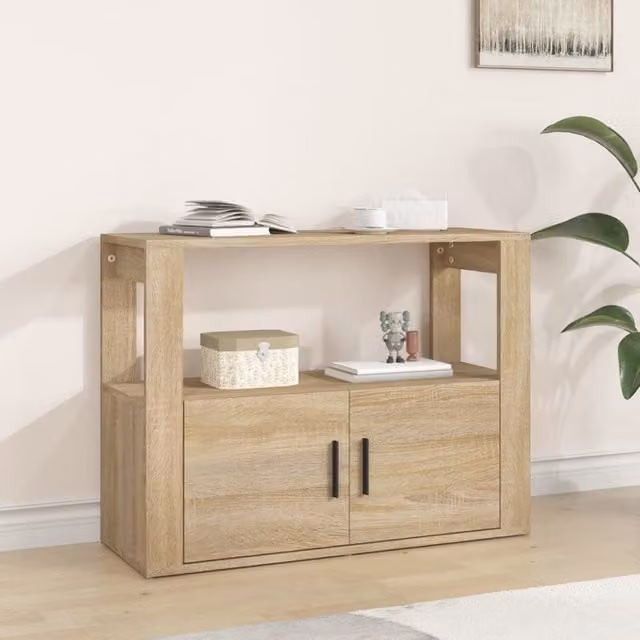 Berkfield Home Sonoma Oak Sideboard in Brown, W/D/H: 80 x 30 x 60 cm – 1