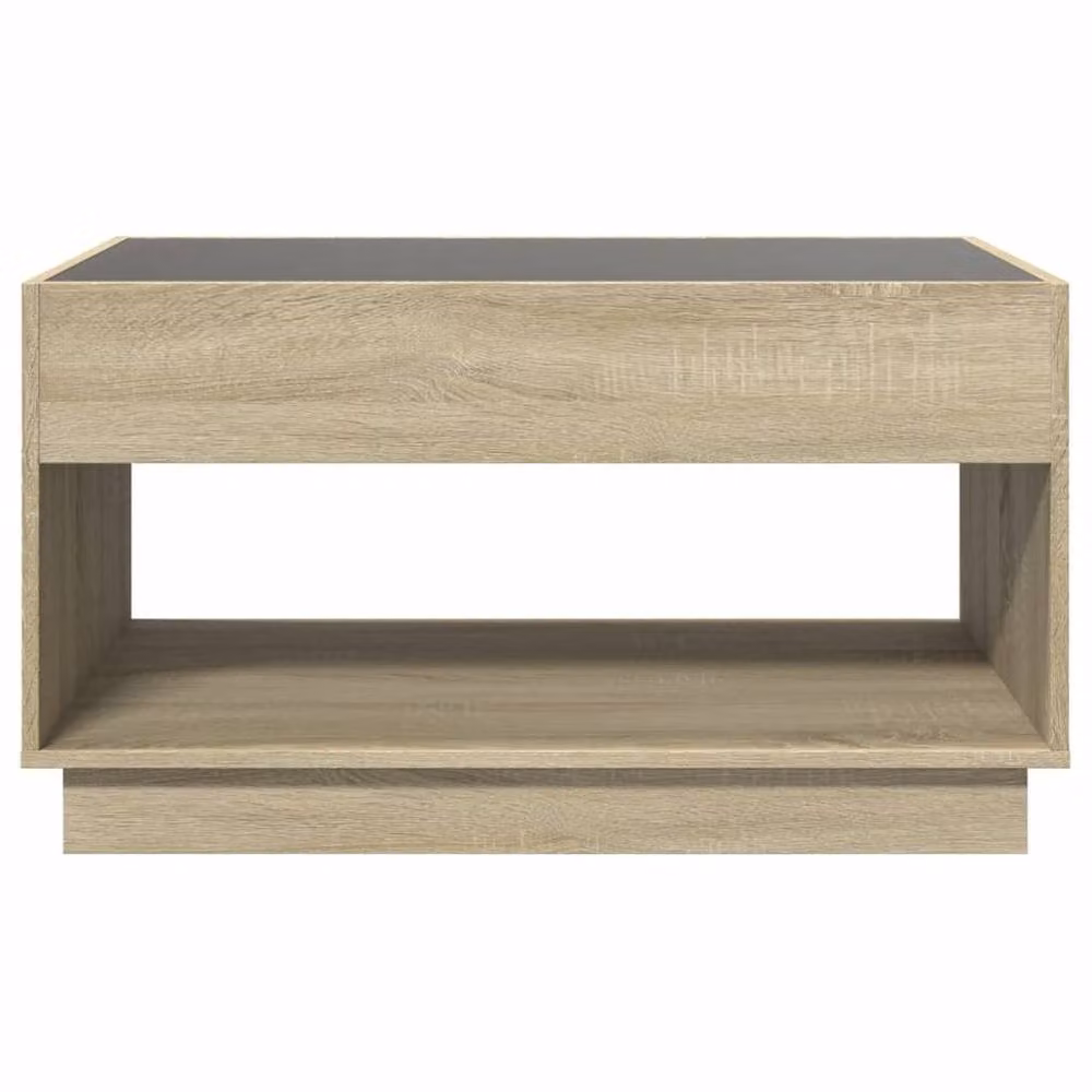 Berkfield Home Infinity LED Coffee Table in Sonoma Oak, Light Brown, W/D/H: 90 x 50 x 50 cm – 2