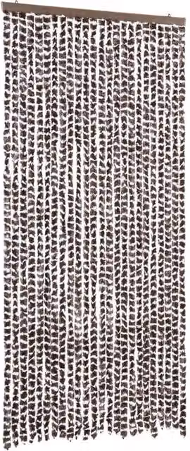 Berkfield Home Chenille Insect Curtain in Brown and White, W/H: 100 x 220 cm – 1