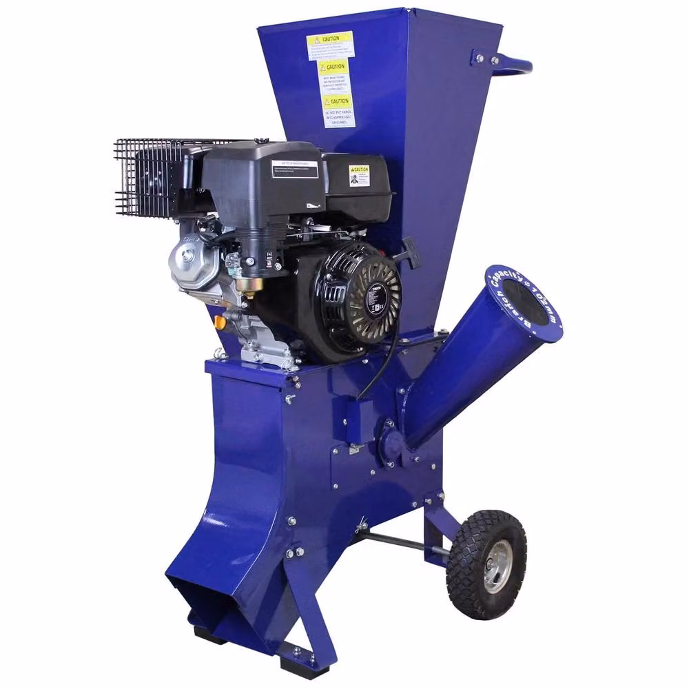 T Mech 7T 520mm Log Splitter and 15HP Gas Wood Chipper in Blue – 2