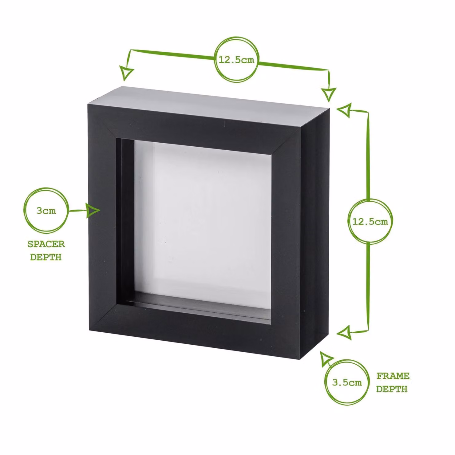 Nicola Spring Pack of 5 Grey 3D Box Photo Frames, Square, 10.16 x 10.16 cm – 3