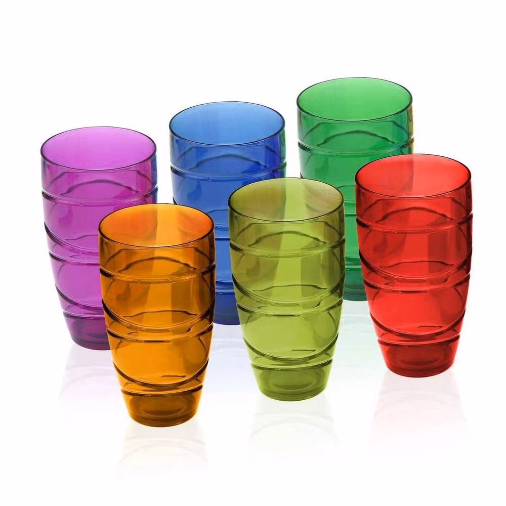FLAVORA 6 Pack Multicolour Plastic Acrylic Drink Tumblers – 2