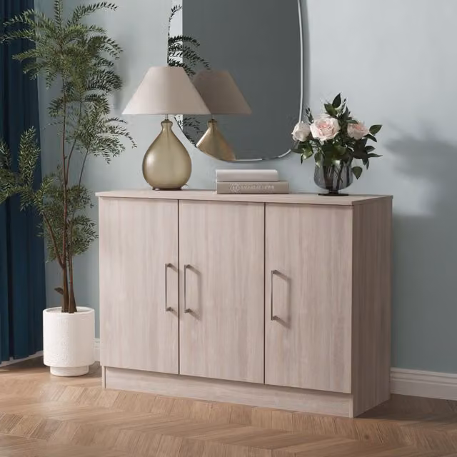 Ready Assembled 2 U Gloucester 3 Door Sideboard in Light Grey