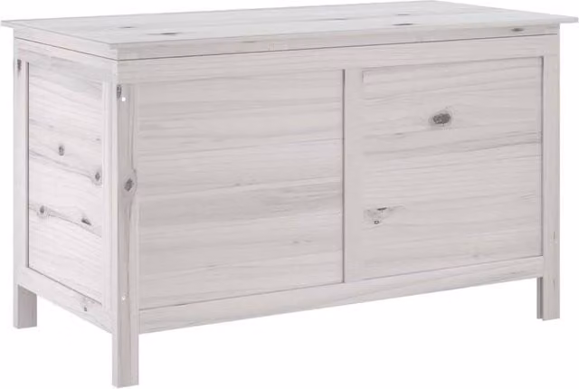 Berkfield Home Garden Storage Box in White Solid Wood Fir, W/D/H: 99 x 49.5 x 58.5 cm