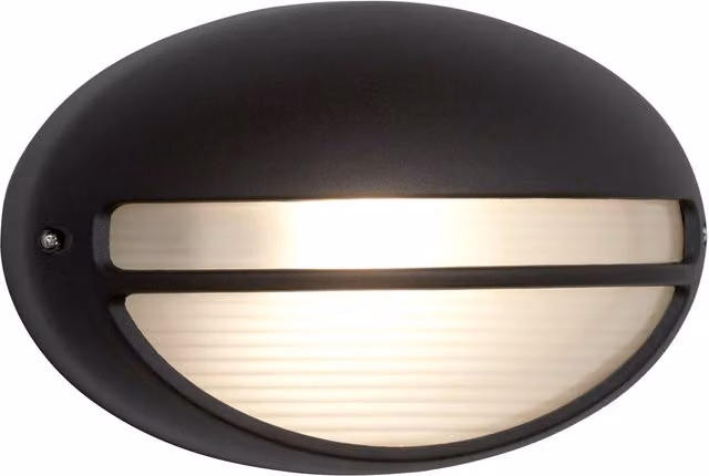 Lighting Collection Seafarer Black Outdoor Wall Light with Glass – 1