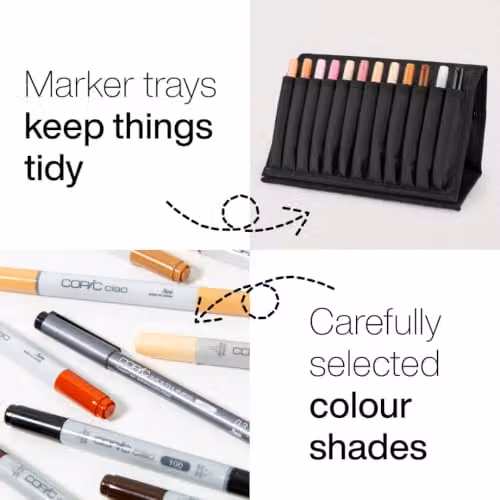 Copic Ciao Coloured Marker Pen Wallet of 12 Multicolour Brush Tips for Art and Design – 2