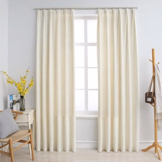 Berkfield Home Velvet Blackout Curtains, 2 Pack, Beige, W: 140 cm, H: 245 cm