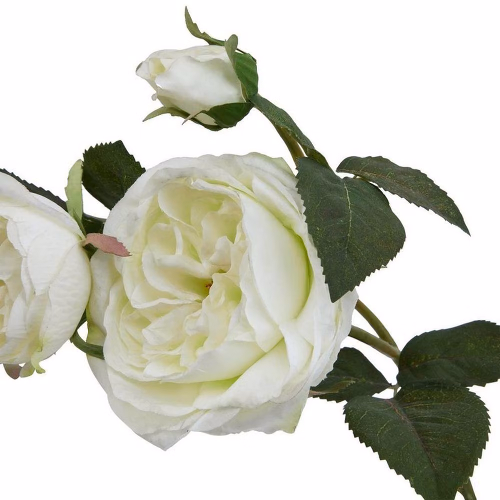 Lemon Pavilion Furniture and Decor The Natural Garden Collection Charity Rose 1 Stem White Flower, H58cm – 2