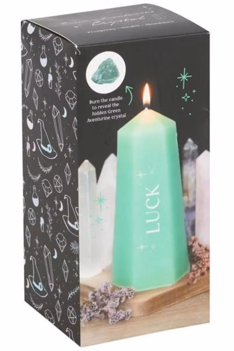 Something Different Wholesale Luck Crystal Candle with Green Aventurine Tower in Green – 2