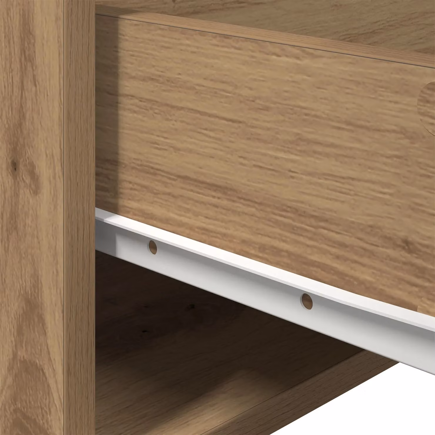 Berkfield Home Wall-Mounted Artisan Oak Bedside Cabinet with Integrated LED Lighting, Brown, W: 50 cm, D: 36 cm, H: 30 cm – 4