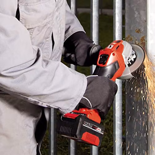 Einhell Power X-Change Cordless Angle Grinder in Red and Black with 115mm 4 Inch Disc – 2