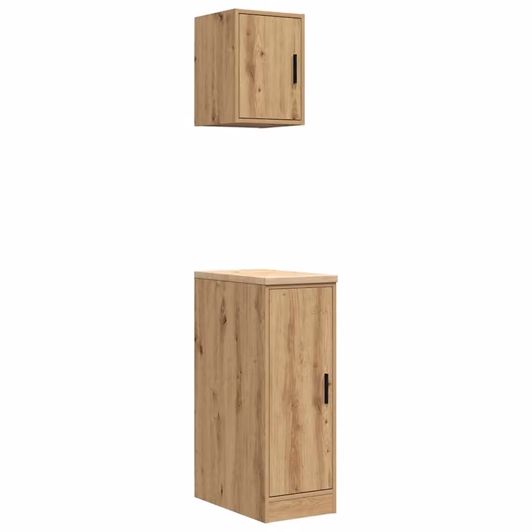 Berkfield Home Wall Mounted Garage Cabinets, 2 Piece Set in Brown Artisan Oak Engineered Wood
