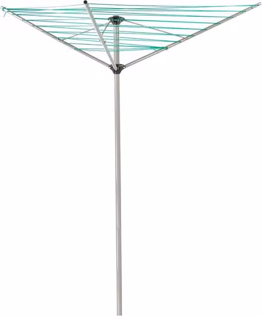 FLAVORA 3 Arm Rotary Clothes Airer with 30m Drying Space in Grey, W/D/H: 100 x 15 x 15 cm – 1