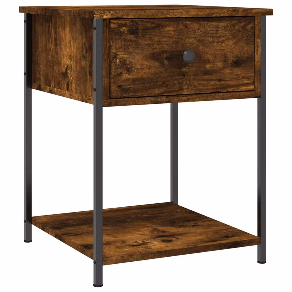 Berkfield Home Elegant Bedside Table in Smoked Oak Brown, W/D/H: 44 x 45 x 58 cm – 3