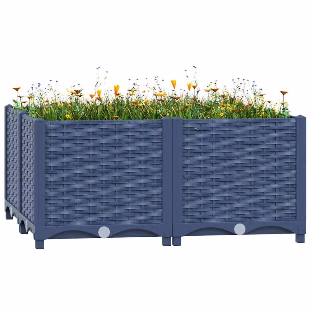 Berkfield Home Grey Polypropylene Raised Bed W: 80 cm, D: 80 cm, H: 38 cm – 2