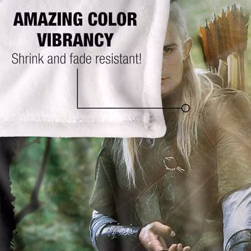 Warner Bros. The Lord Of The Rings Legolas Silky Touch Super Soft Fleece Throw Blanket, Multicolour, W: 152 cm, D: 127 cm – 3