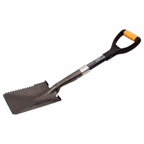 Roughneck Gorilla Sharp-Edge Micro Shovel with Heavy-Duty Square Blade and Short Shaft for Digging and Opening Bulk Bags, Length: 690 mm – 1