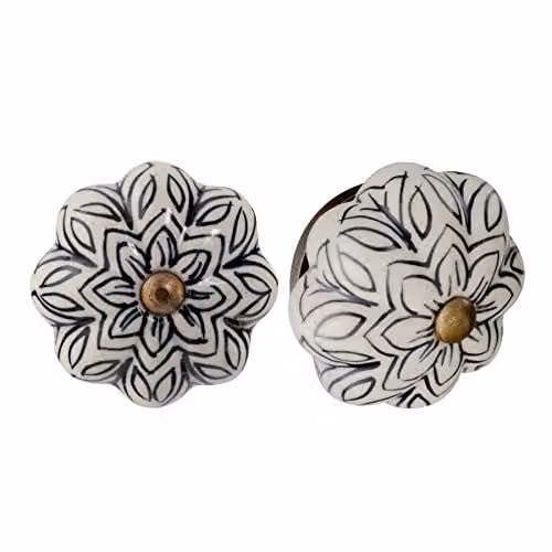 Nicola Spring Black Ceramic Cabinet Knobs, Pack of 24 – 1