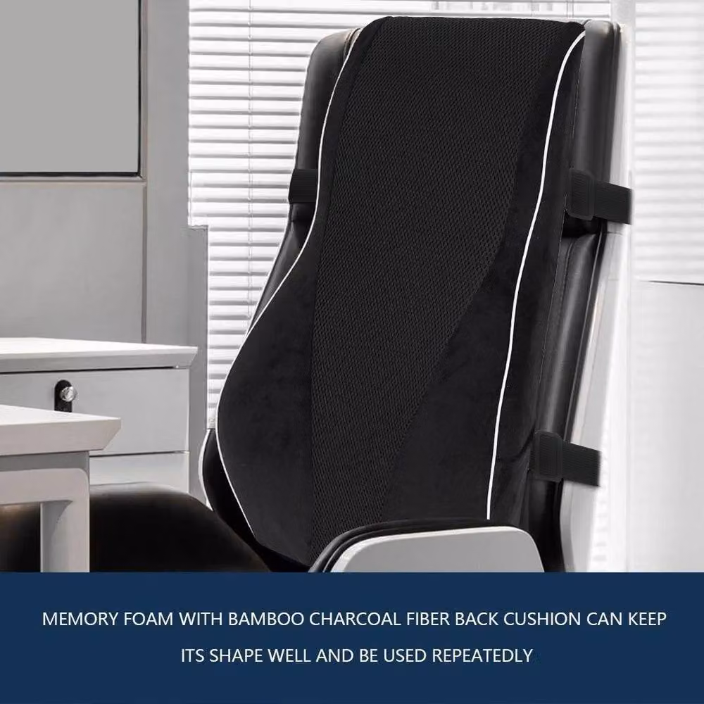 FLAVORA Universal Memory Foam Car Seat Lumbar Support Cushion in Black, W/D/H: 190 x 100 x 47 cm – 2