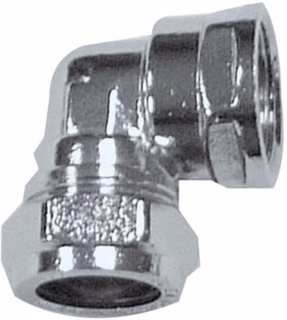 PrimaPlus Chrome Compression Elbow 22mm x 3/4" Female Silver Brass Fitting