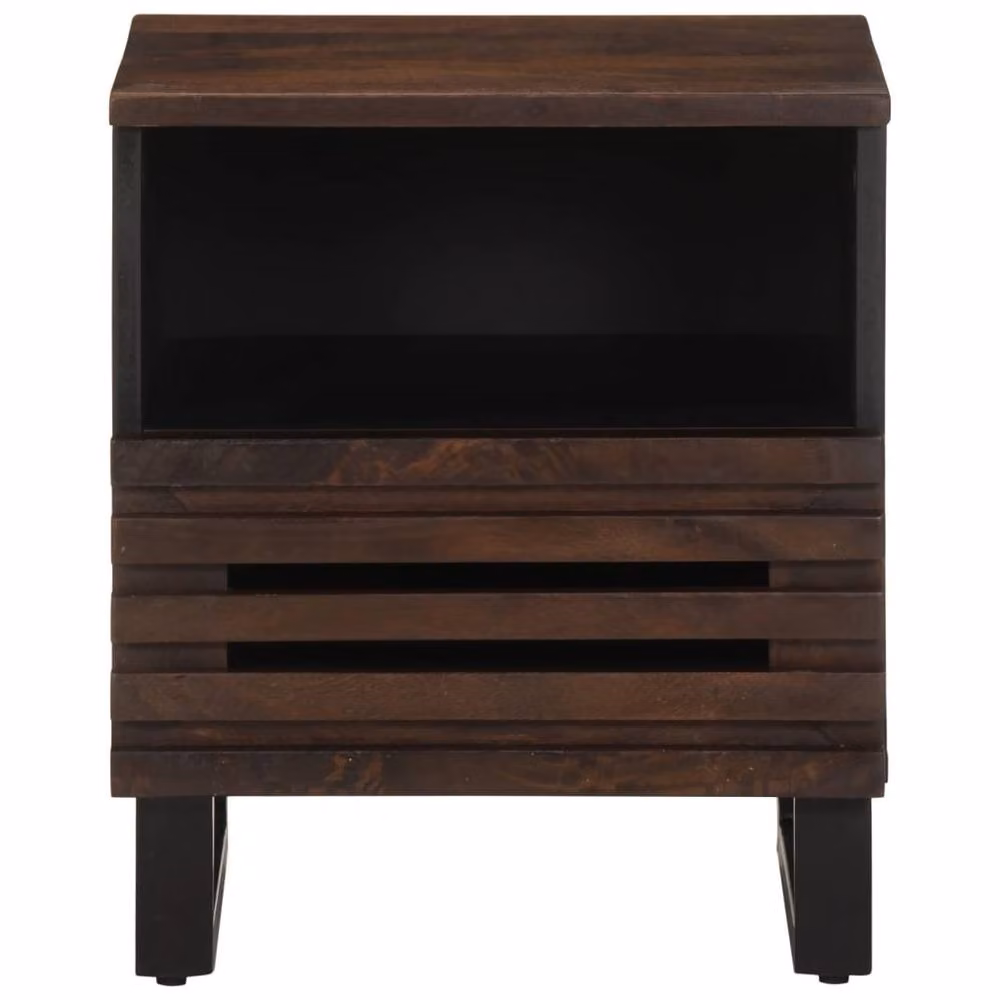 Berkfield Home Set of 2 Solid Mango Wood Bedside Cabinets in Brown, W/D/H: 40 x 33 x 46 cm – 3