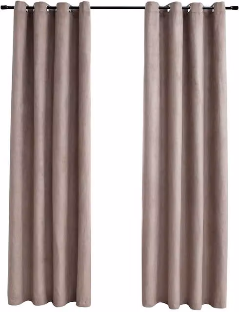 Berkfield Home Blackout Fabric Curtains with Eyelets, 2 Pack, Taupe, W: 140 cm, H: 245 cm