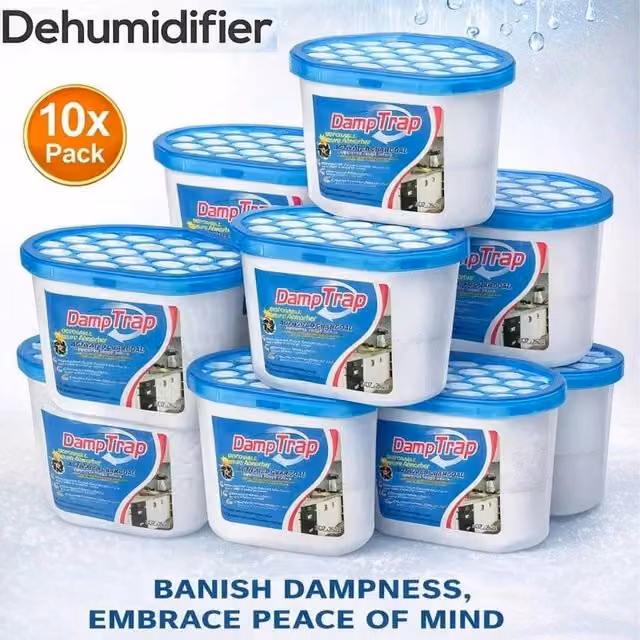 ATEK Disposable Dehumidifier Pack of 10, 500ml Blue Moisture Absorber and Condensation Remover