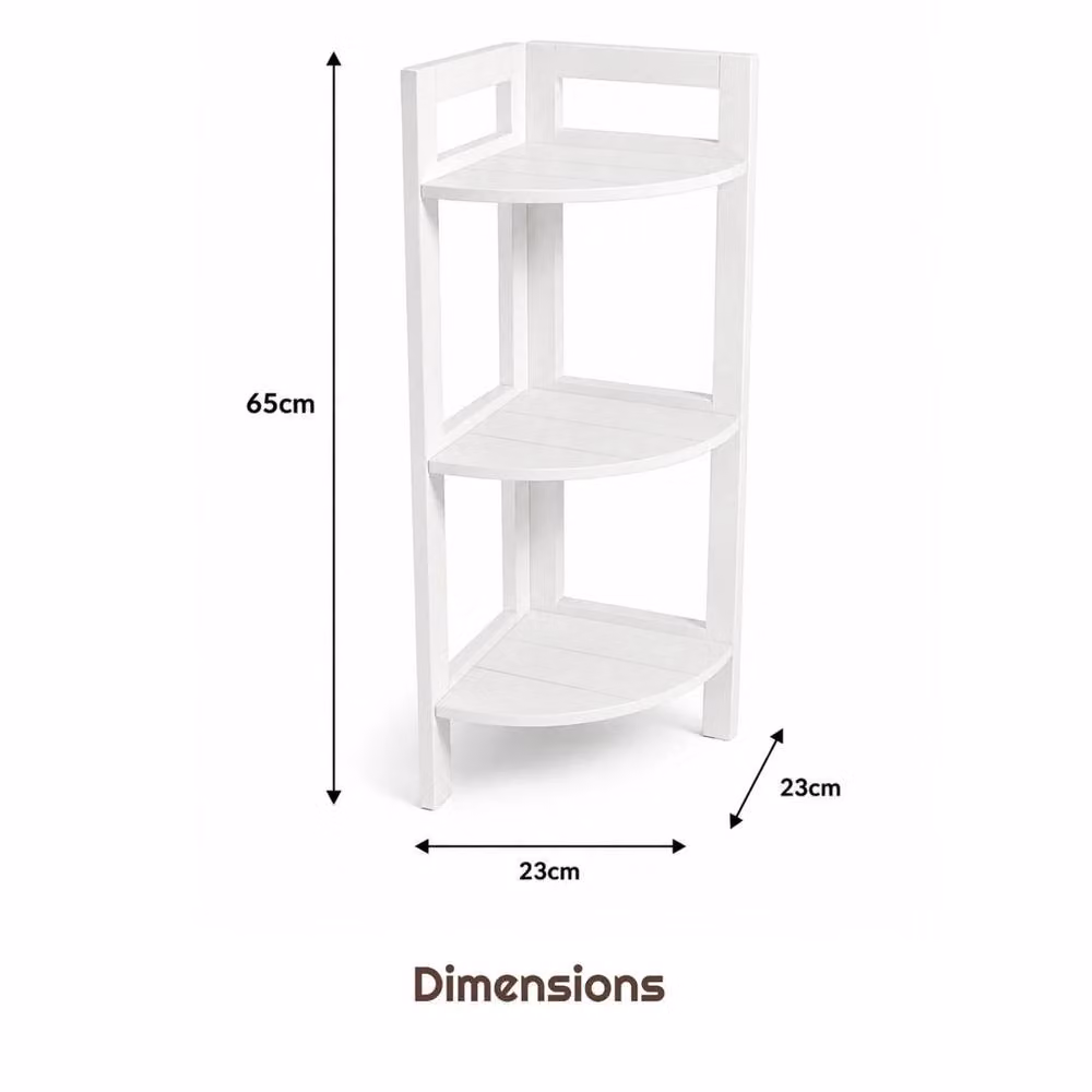 FORGEVIO White 3 Tier Freestanding Corner Storage Display Shelf – 2