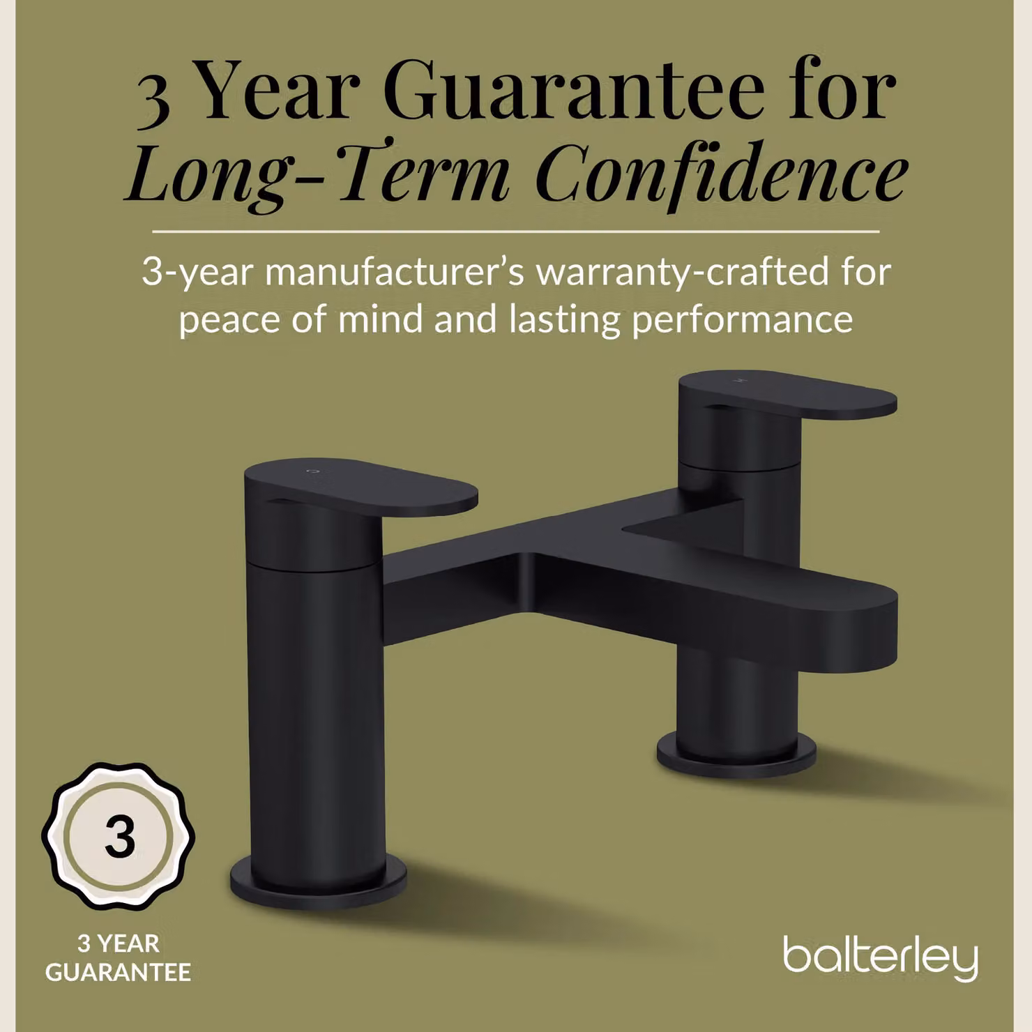 Balterley Cascade Round Deck Mounted Single Lever Bath Filler Tap, Matt Black – 3