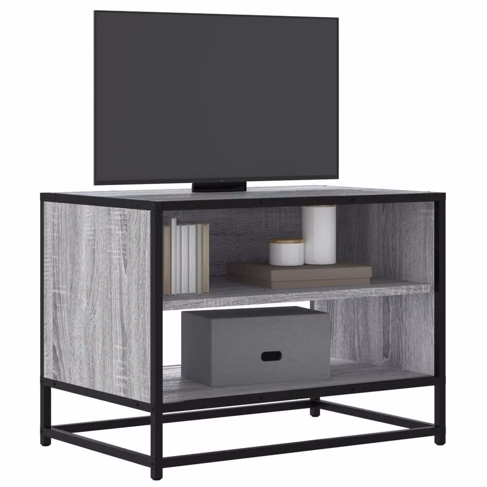 Berkfield Home Grey Sonoma TV Cabinet in Engineered Wood and Metal, W/D/H: 61 x 40 x 46 cm – 2