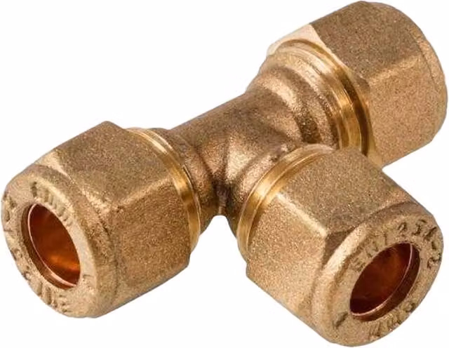 Securplumb Brass Compression Equal Tee in Bronze