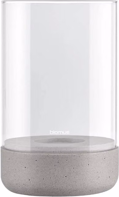 Blomus CALMA Lantern Size M in Light Grey with Glass and Concrete Details