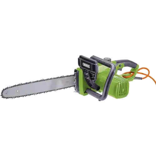 Draper 2200W Electric Chainsaw 230V in Green and Black with 400mm Oregon Bar and Automatic Chain Lubrication 72080
