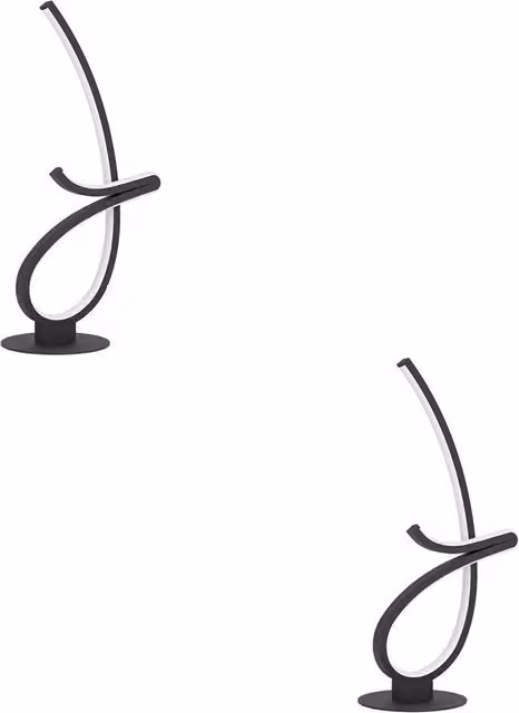 Loops 2 Pack Modern Black LED Table Lamps with Warm White Bulb Included