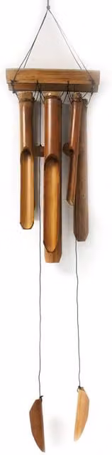 KDMK Natural Bamboo Windchime in Brown with 6 Large Wood Tubes