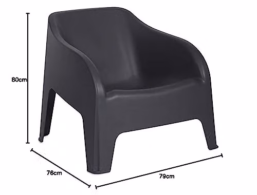 Toomax Petra Modern Lounge Armchair in Anthracite or Black Synthetic Leather – 3