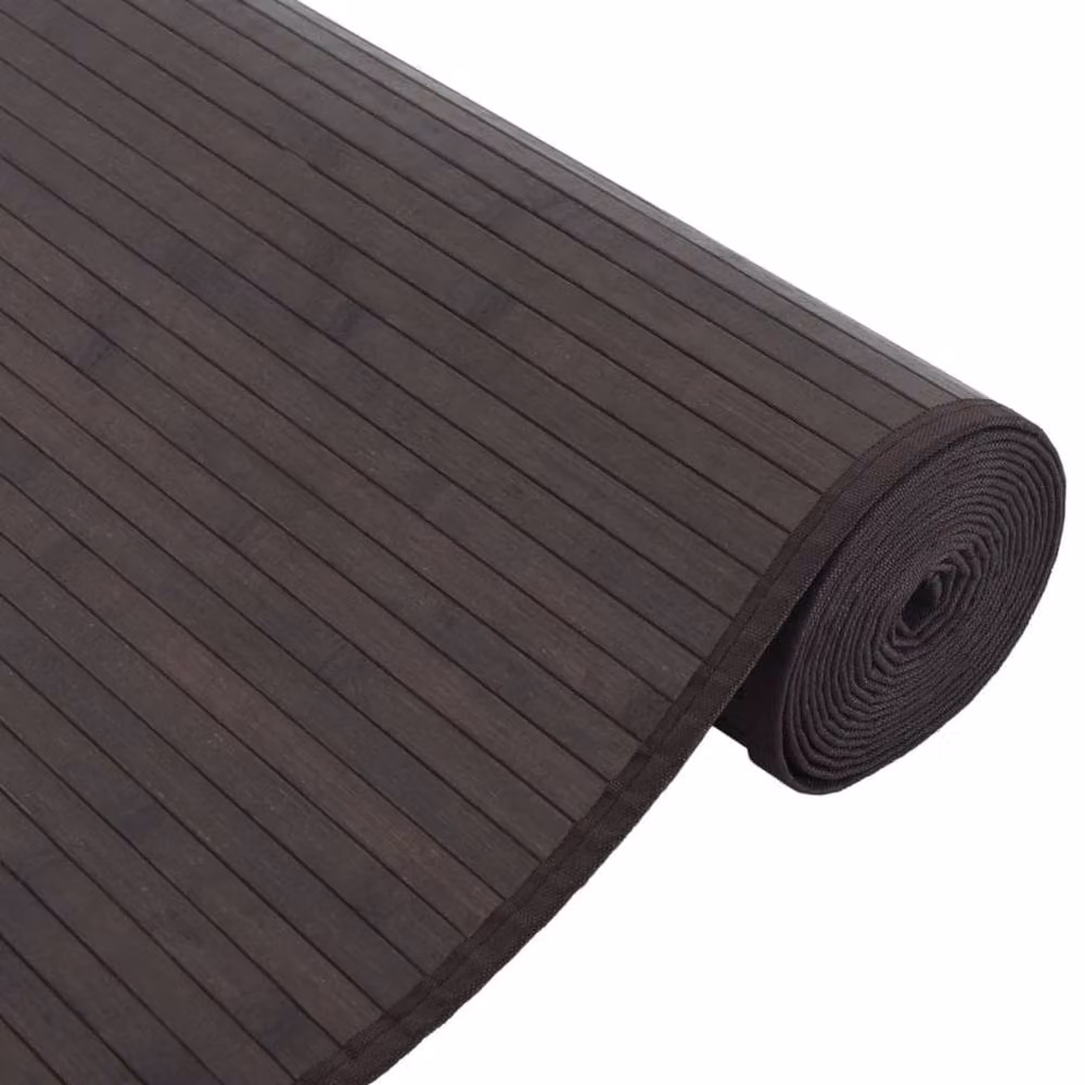 Berkfield Home Rectangular Bamboo Rug in Brown, W: 100 cm, D: 80 cm – 4