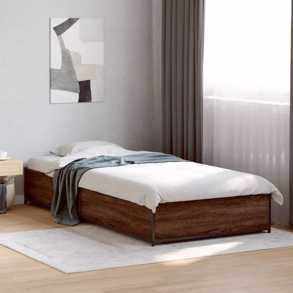 Berkfield Home Small Single Bed Frame in Brown Oak – 2