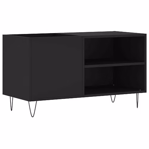 vidaXL Black MDF Record Cabinet W: 85 cm, D: 38 cm, H: 48 cm