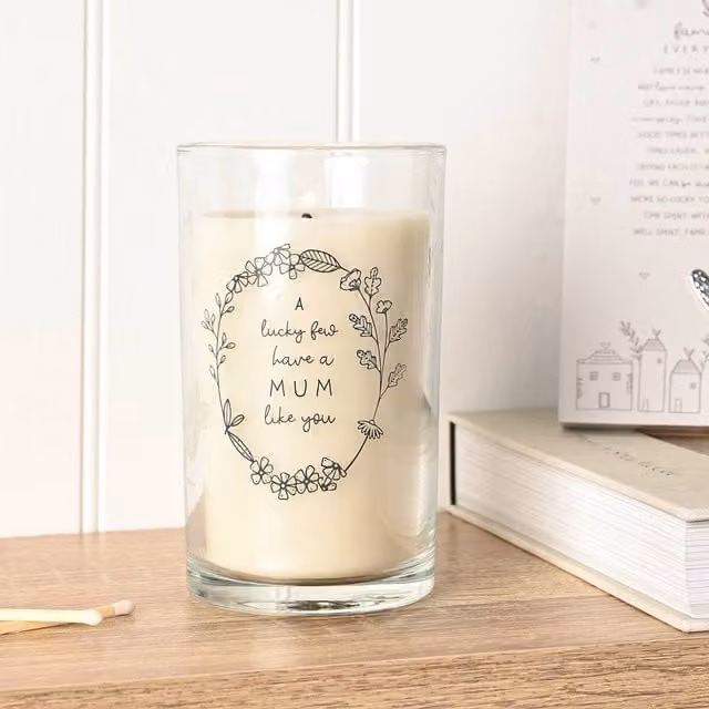 Moments Mum Tall Pillar Candle in Beige, 480g