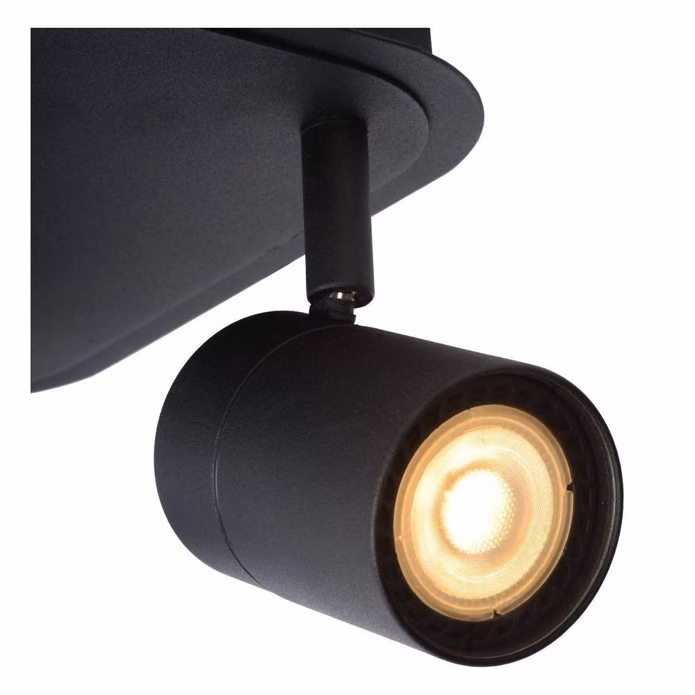 Lucide Lennert Dimmable Adjustable Ceiling Spotlight for Bathrooms, Black, GU10, IP44 – 5