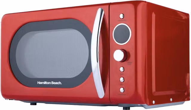 Hamilton Beach 20L Retro Red Solo Microwave with LED Display and Child Lock – 7