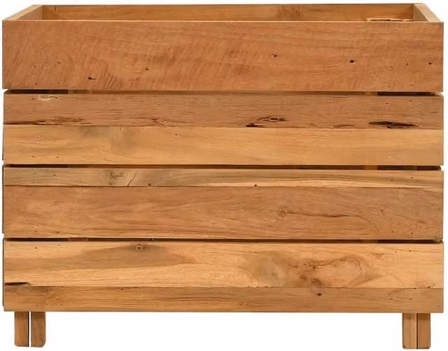 Berkfield Home Raised Bed in Brown Solid Wood and Steel, W/D/H: 50 x 40 x 38 cm